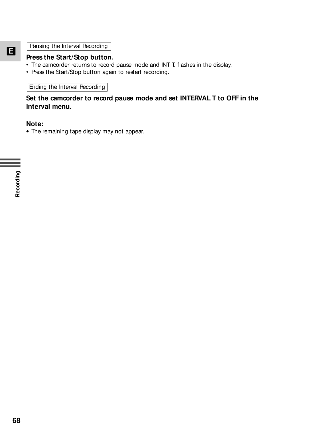 Canon XM2 PAL instruction manual Pausing the Interval Recording 