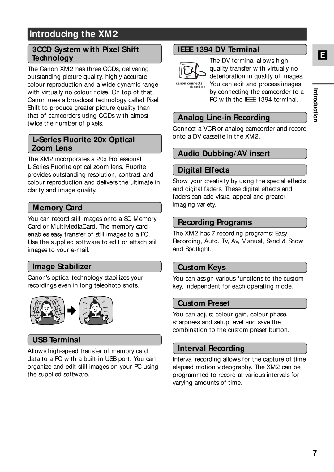 Canon XM2 PAL instruction manual Introducing the XM2 