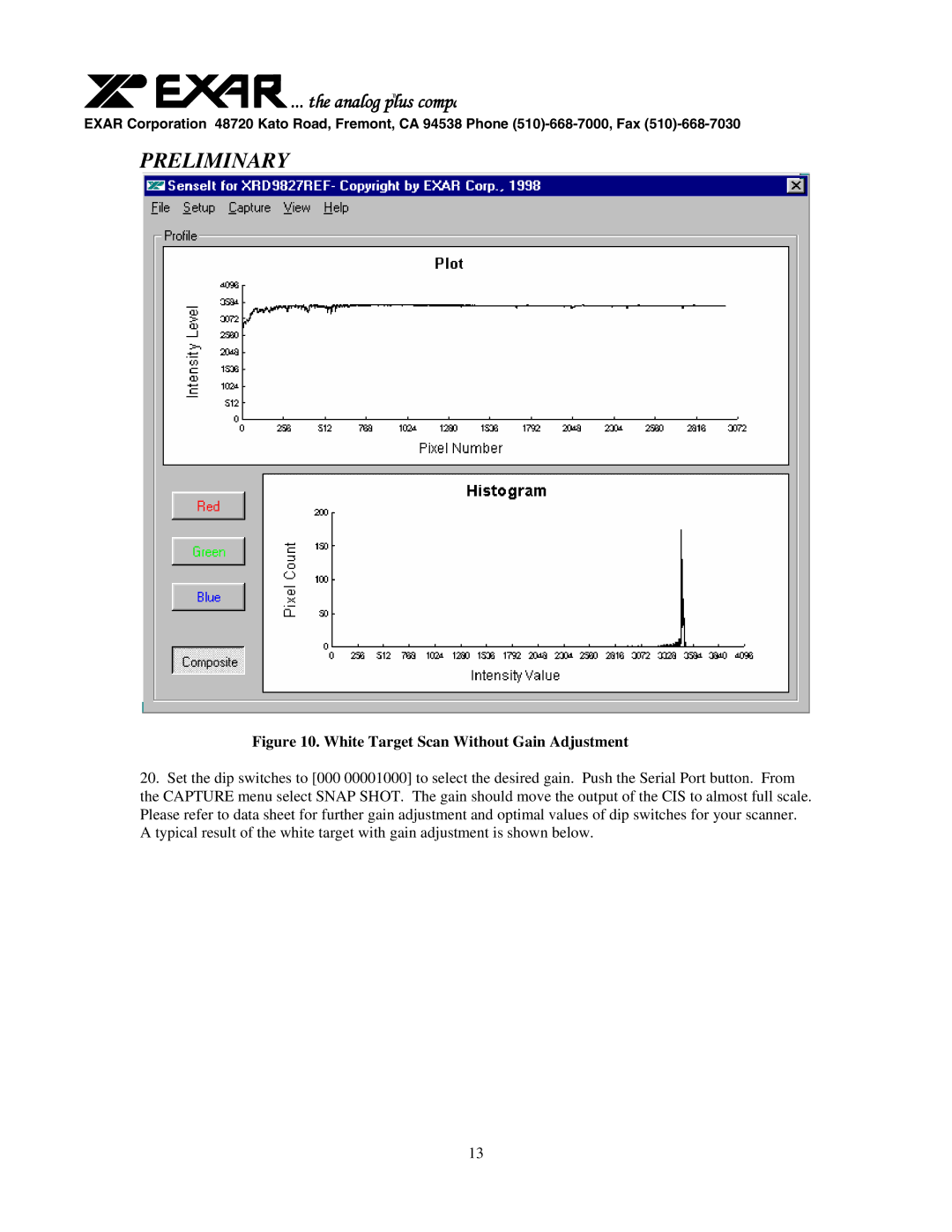 Canon XRD9827REF user manual White Target Scan Without Gain Adjustment 