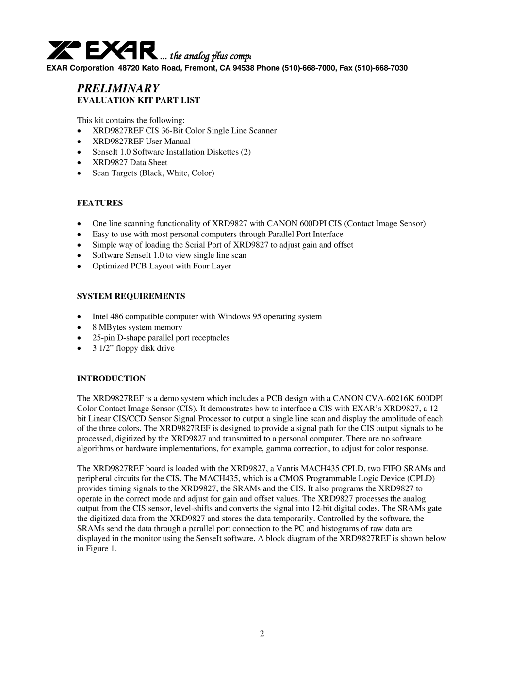 Canon XRD9827REF user manual Preliminary 