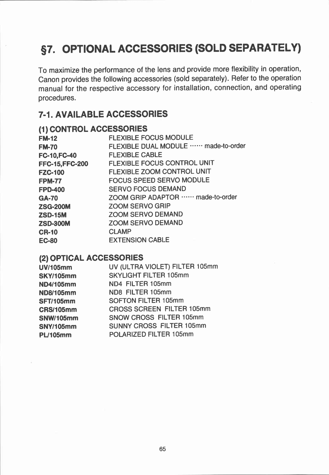 Canon YJ12x6.5B IRS-A manual 