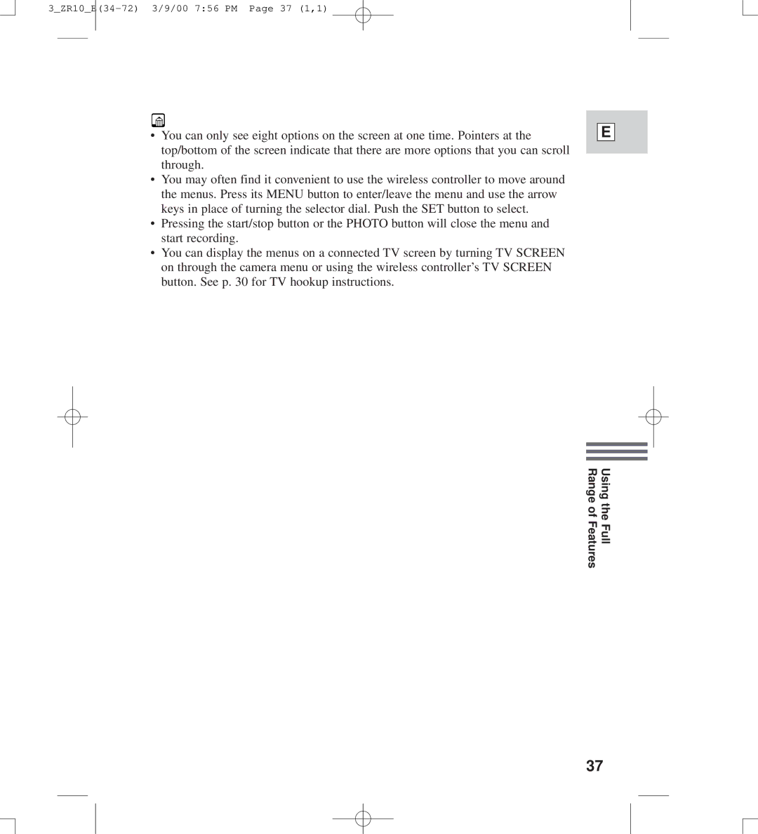 Canon zr10 instruction manual 3ZR10E34-72 3/9/00 756 PM Page 37 1,1 