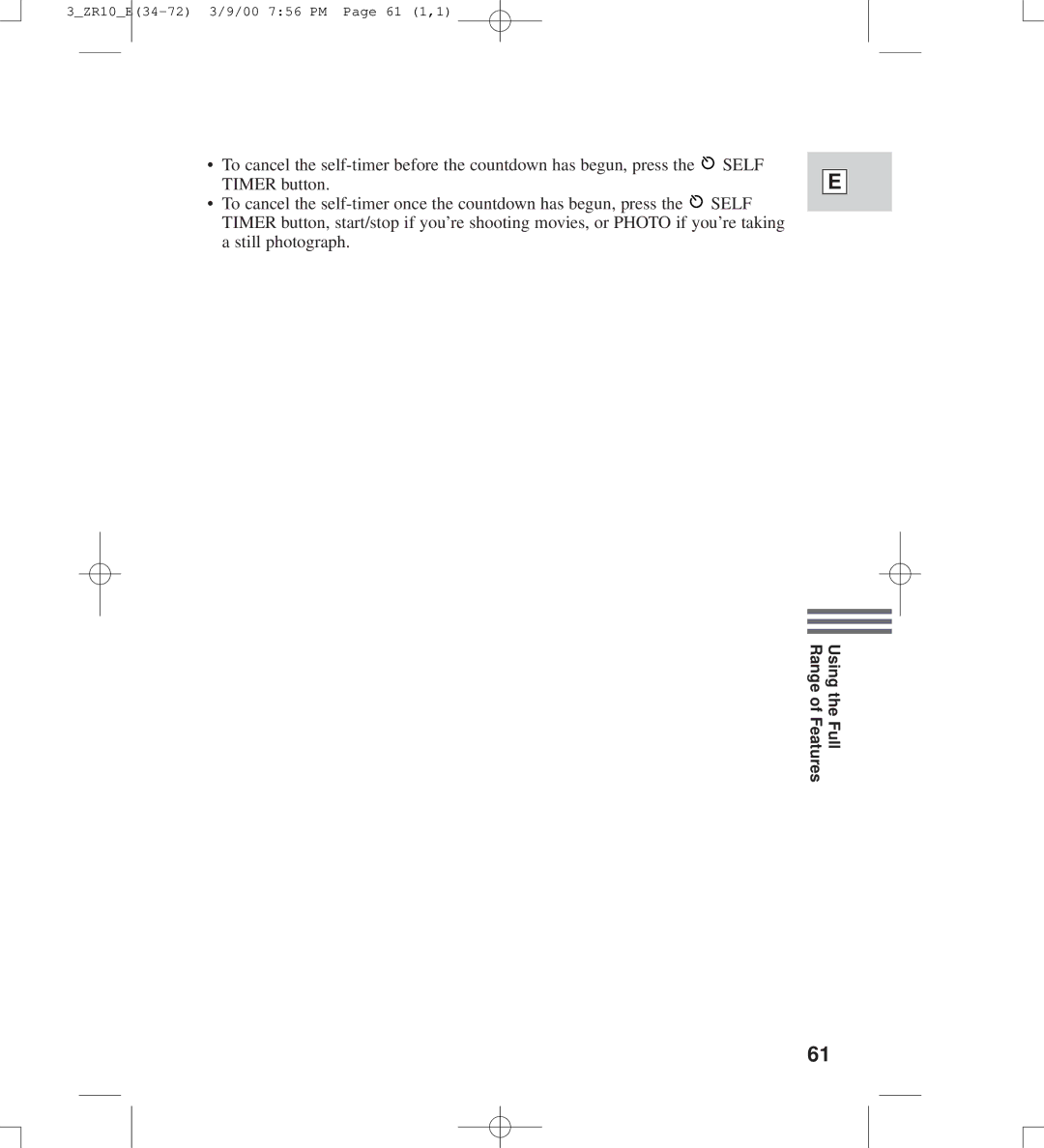 Canon zr10 instruction manual 3ZR10E34-72 3/9/00 756 PM Page 61 1,1 