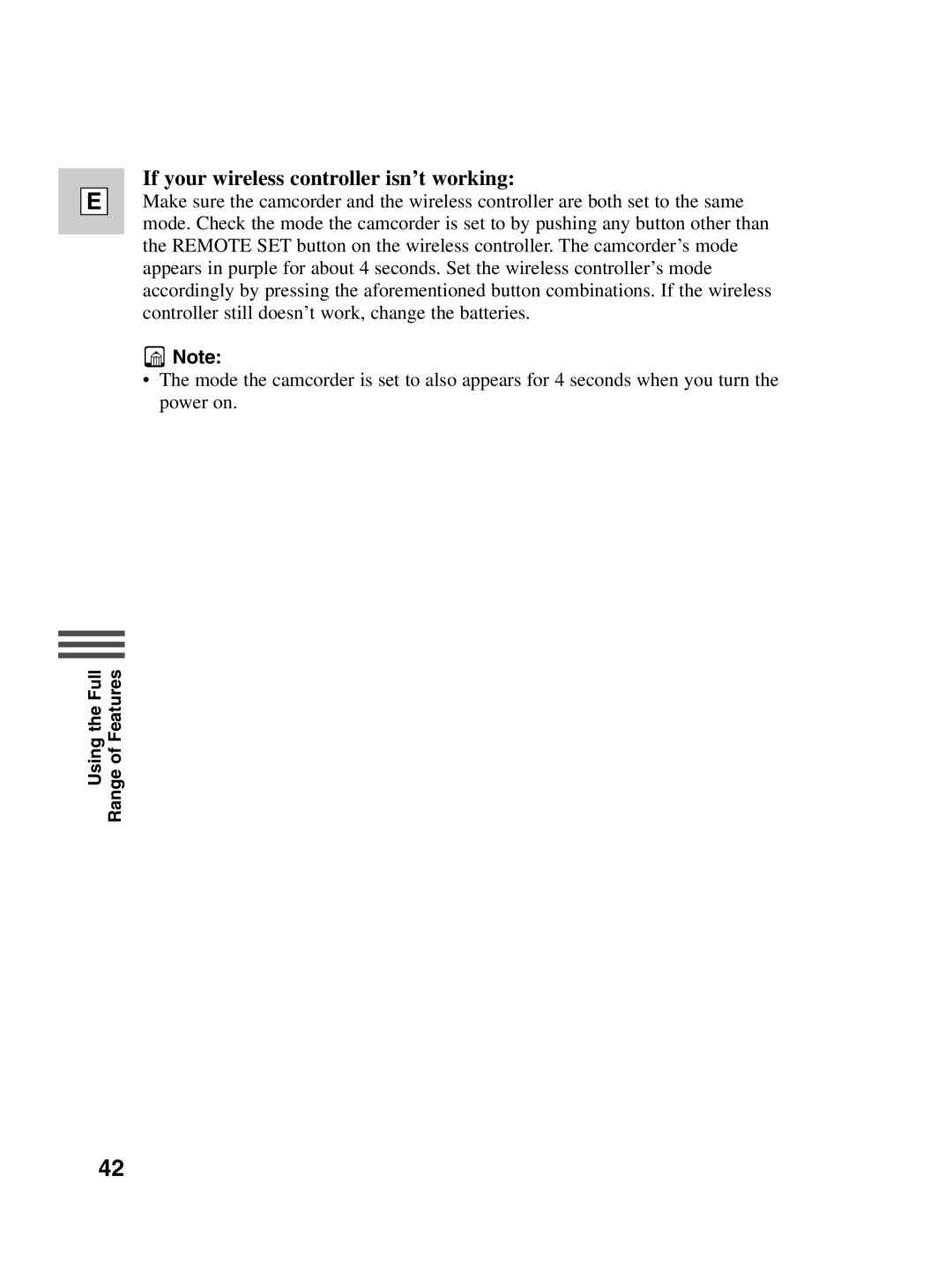 Canon ZR20 instruction manual If your wireless controller isn’t working 