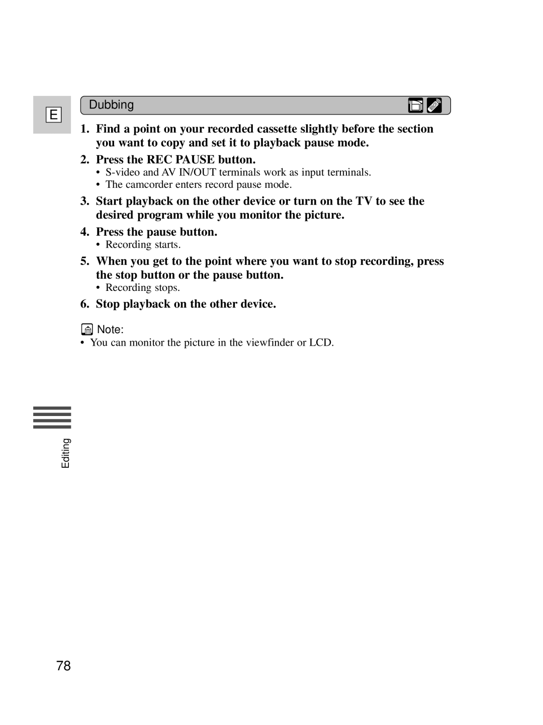 Canon ZR20 instruction manual You can monitor the picture in the viewfinder or LCD 