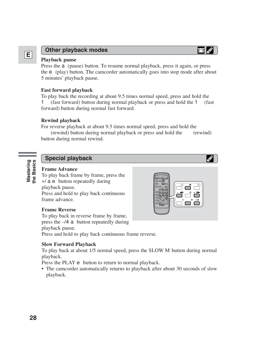 Canon ZR25 MC instruction manual Other playback modes, Special playback 