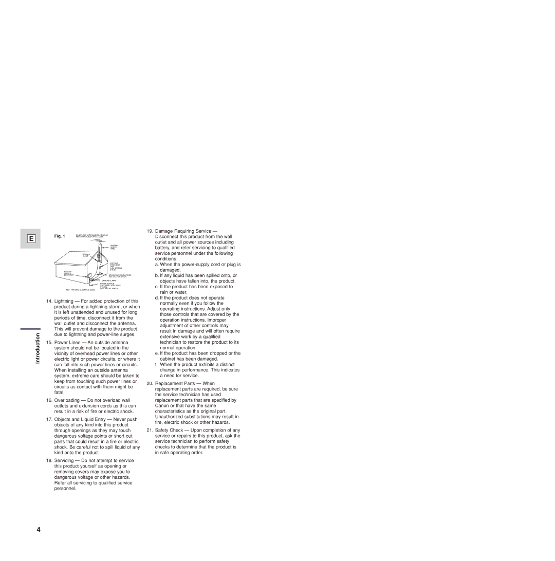 Canon ZR25 MC instruction manual Example of Antenna Grounding AS 