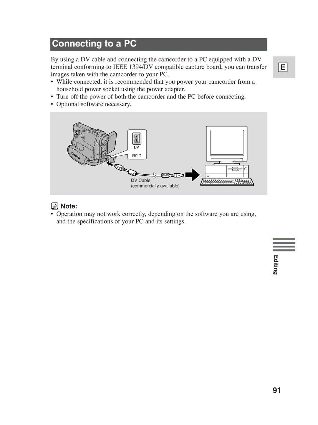 Canon ZR25 MC instruction manual Connecting to a PC 