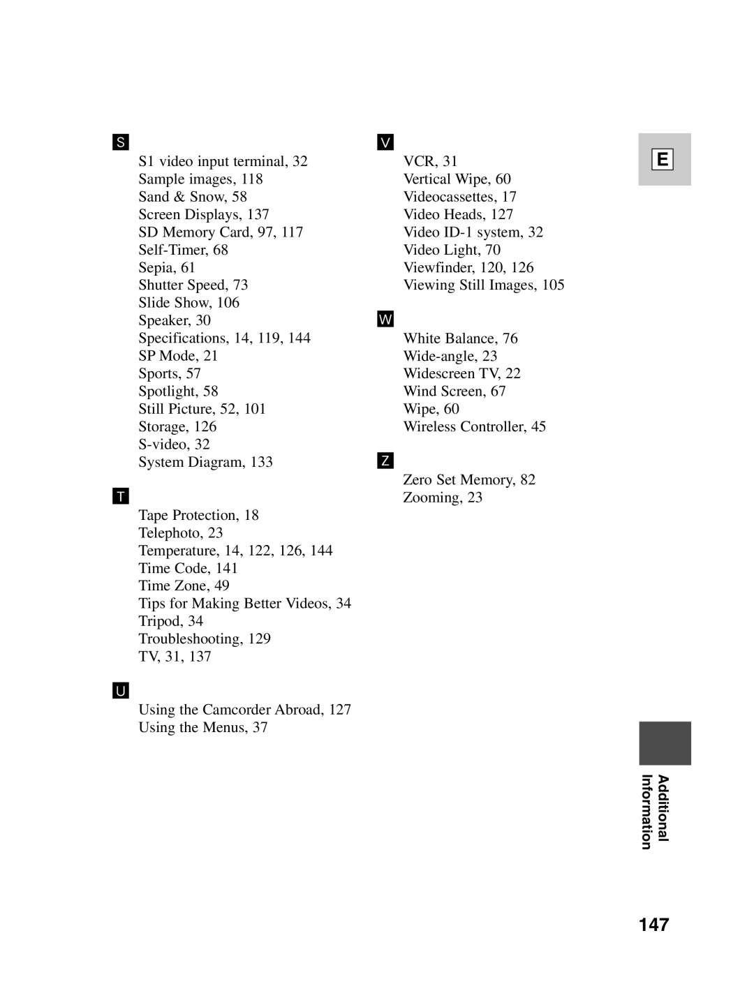 Canon ZR30 MC instruction manual 147 