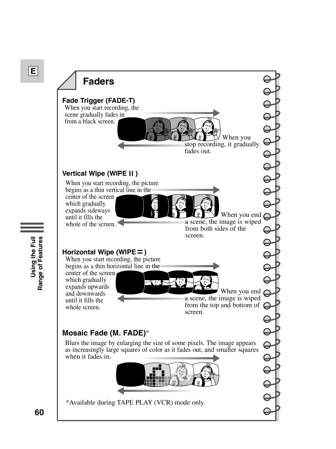 Canon ZR30 MC instruction manual Faders, Mosaic Fade M. Fade 