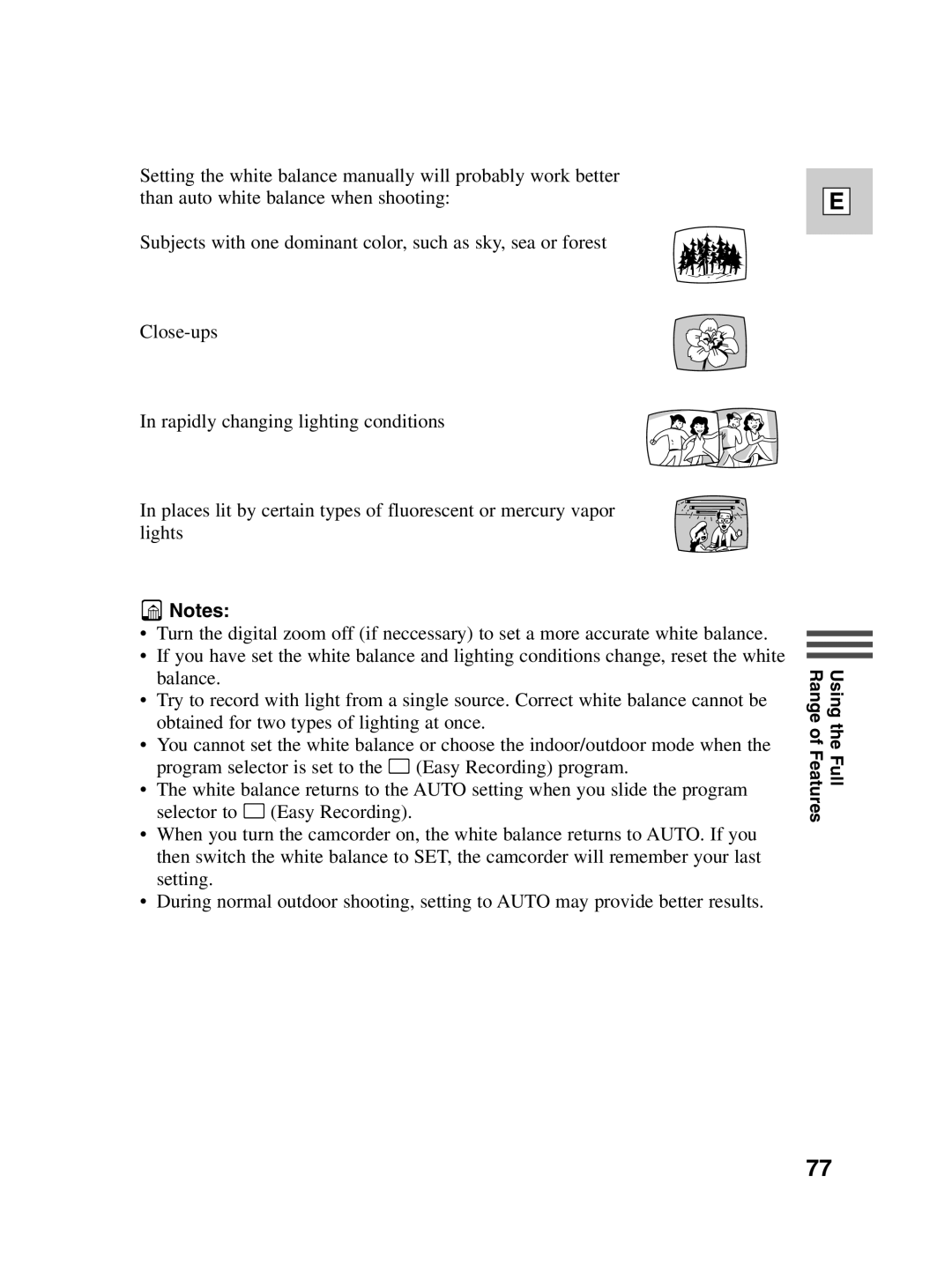 Canon ZR30 MC instruction manual Using the Full Range of Features 