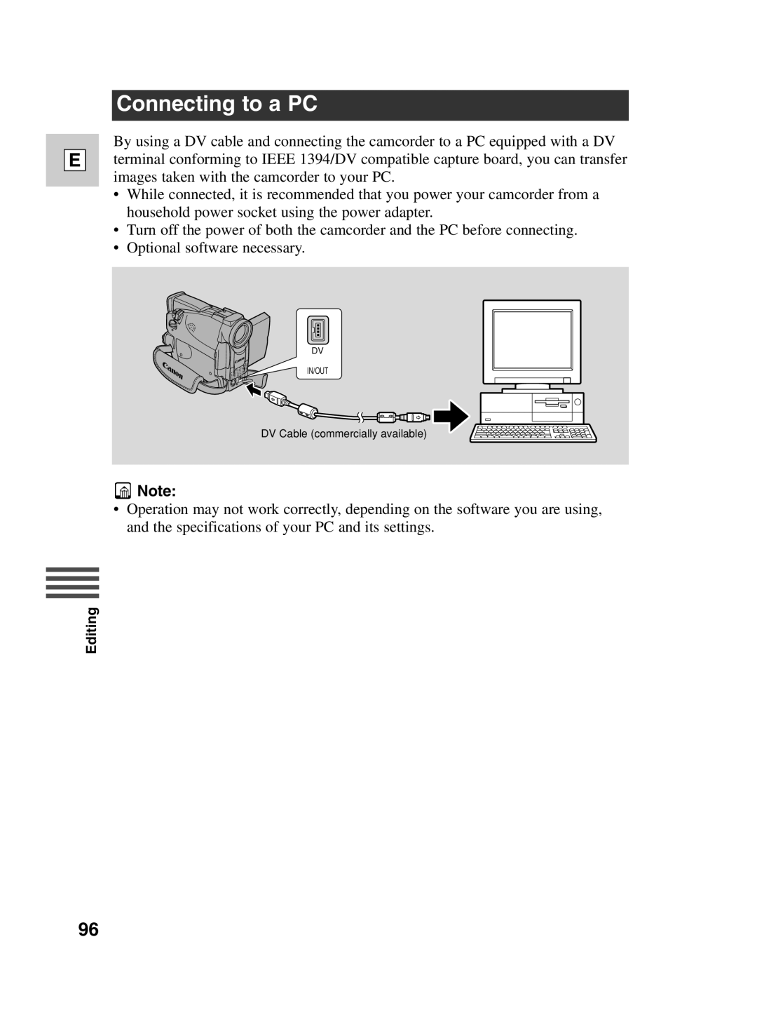 Canon ZR30 MC instruction manual Connecting to a PC 