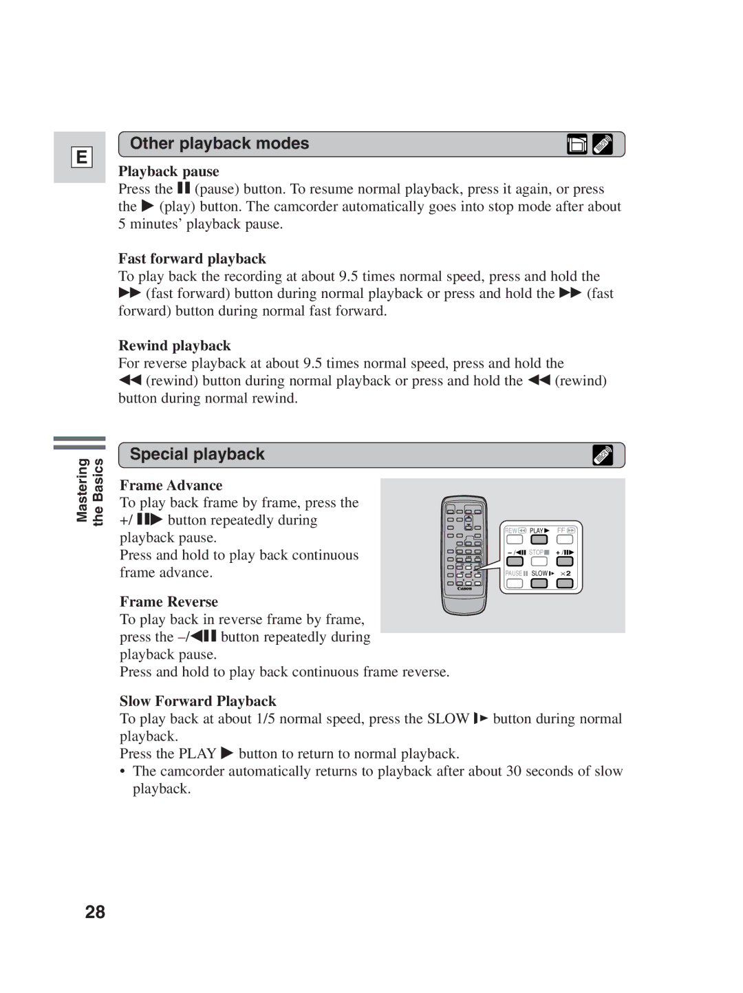 Canon ZR30MC instruction manual Other playback modes, Special playback 