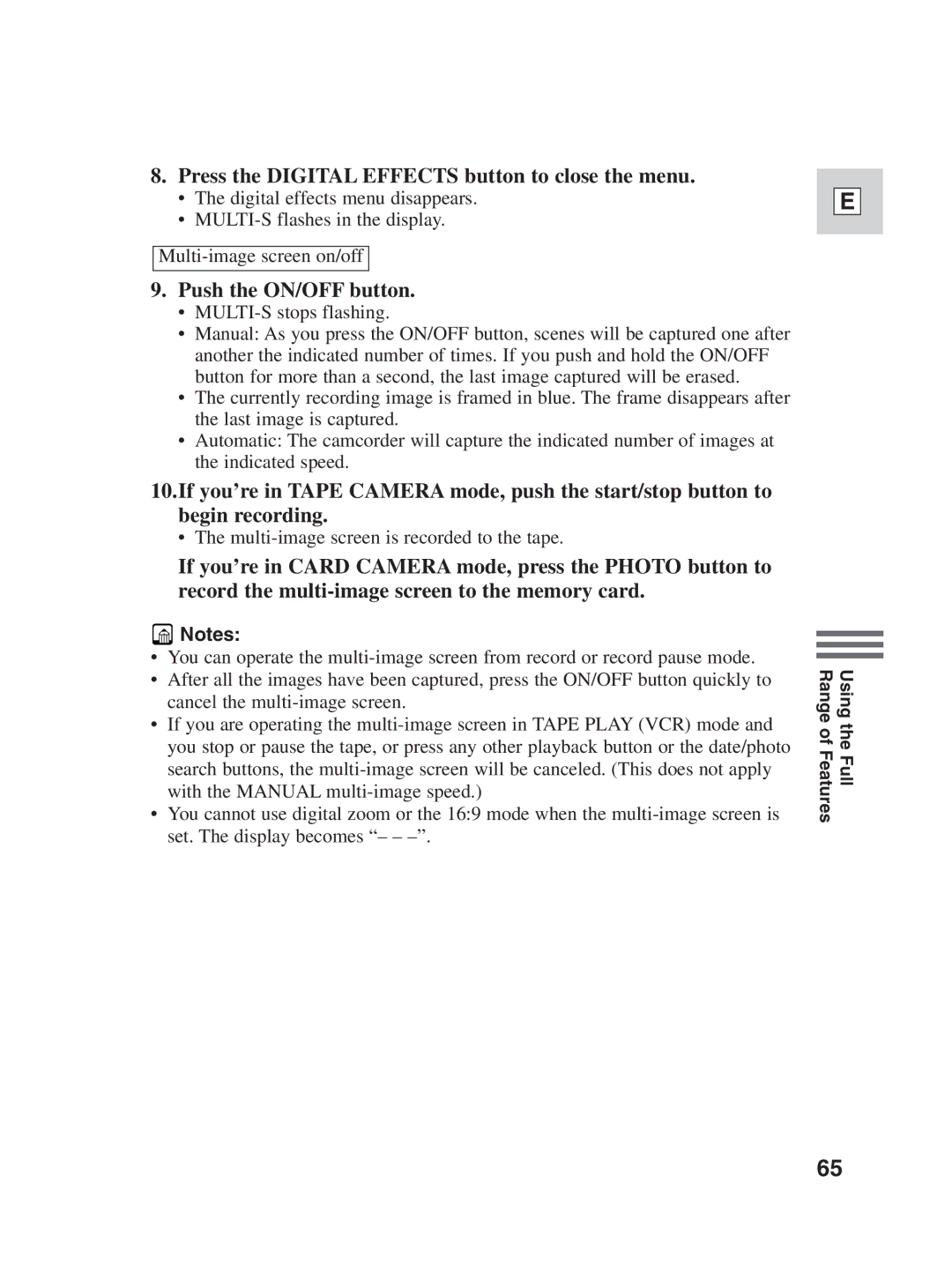 Canon ZR30MC instruction manual Push the ON/OFF button 