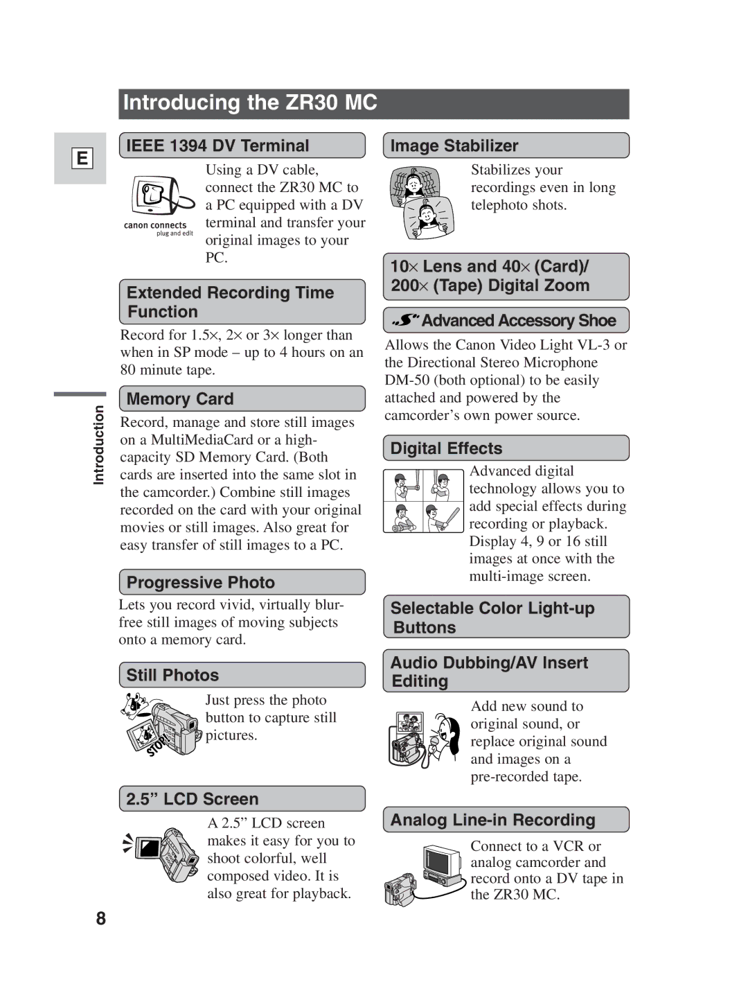 Canon ZR30MC instruction manual Introducing the ZR30 MC 