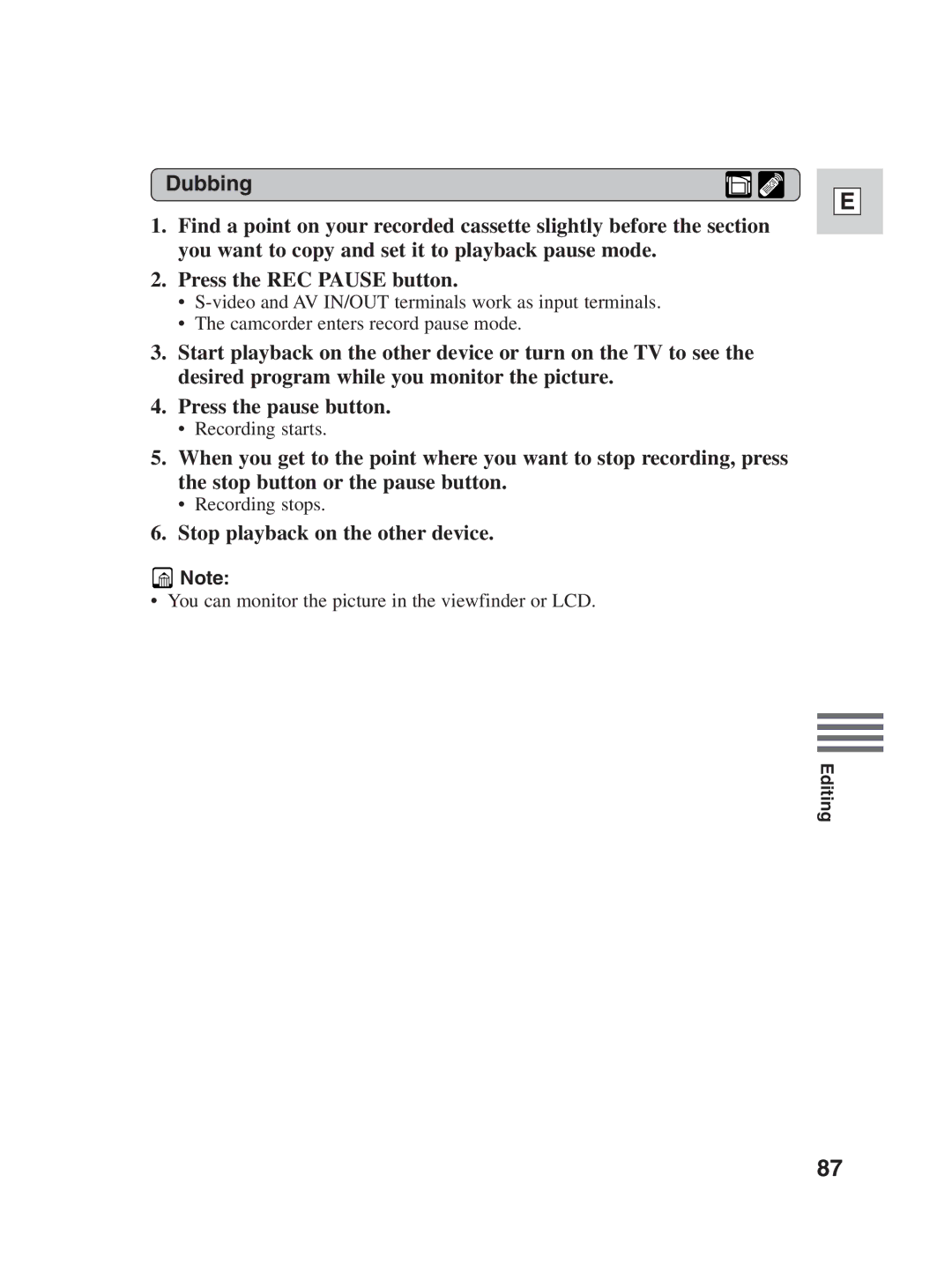 Canon ZR30MC instruction manual You can monitor the picture in the viewfinder or LCD 