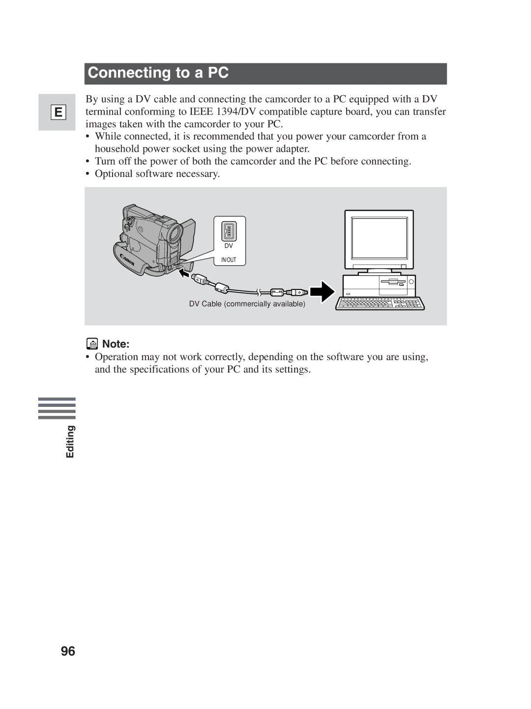 Canon ZR30MC instruction manual Connecting to a PC 