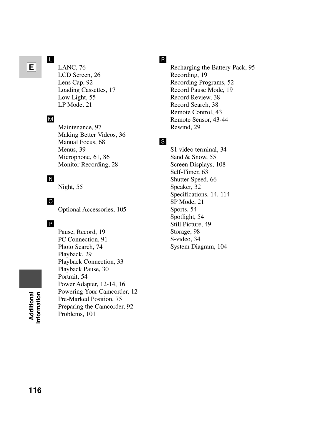 Canon ZR40 instruction manual 116 