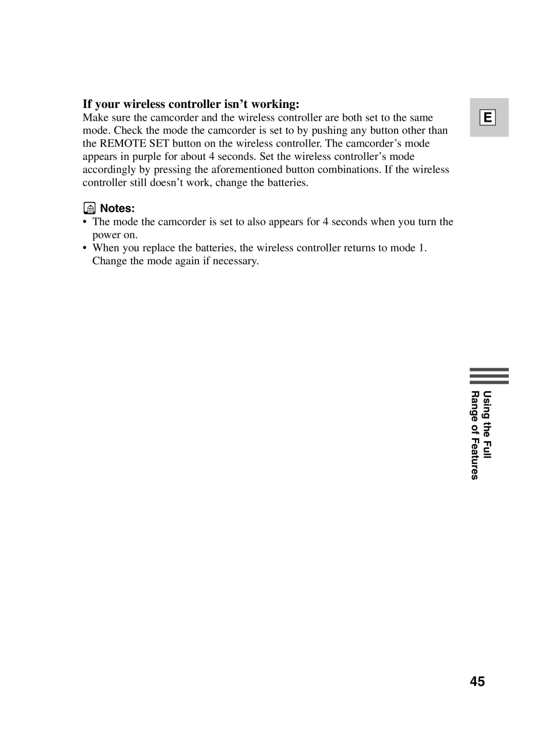 Canon ZR40 instruction manual If your wireless controller isn’t working 