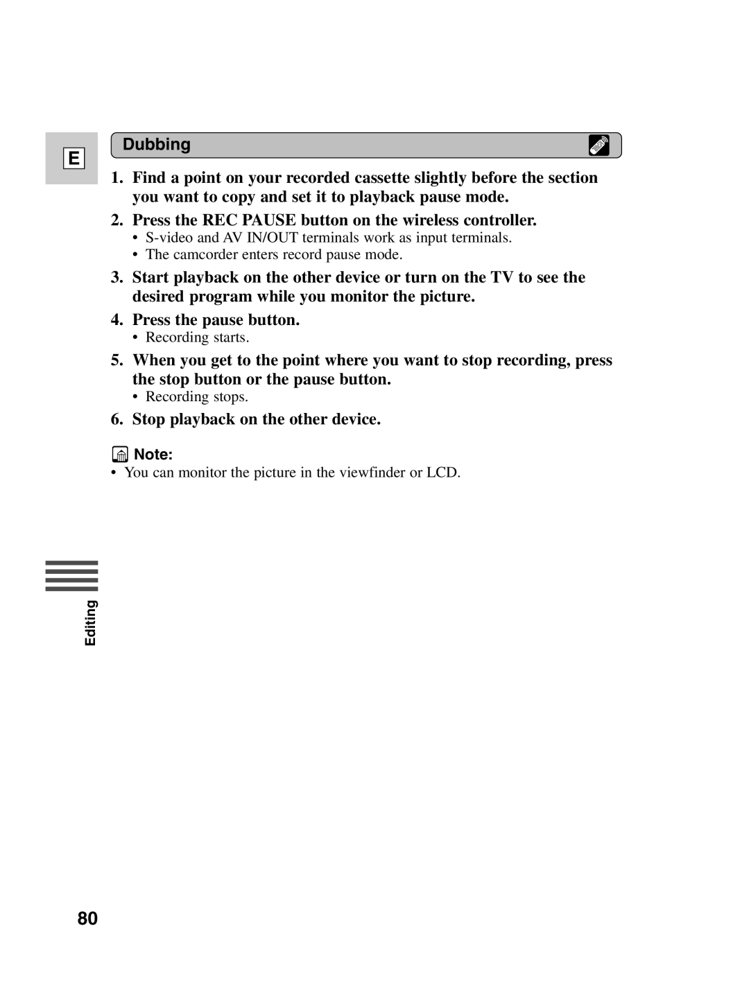 Canon ZR40 instruction manual You can monitor the picture in the viewfinder or LCD 