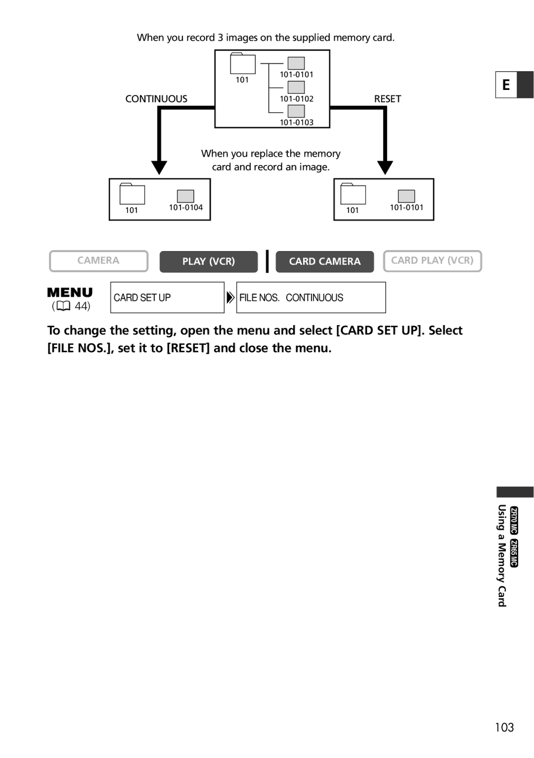 Canon ZR60, ZR65 MC, ZR70 MC instruction manual 103 