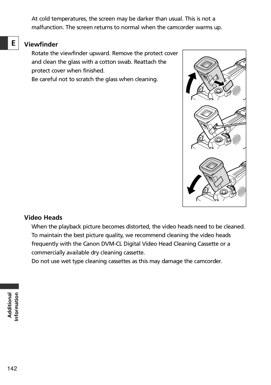 Canon ZR60, ZR65 MC, ZR70 MC instruction manual Viewfinder, Video Heads 