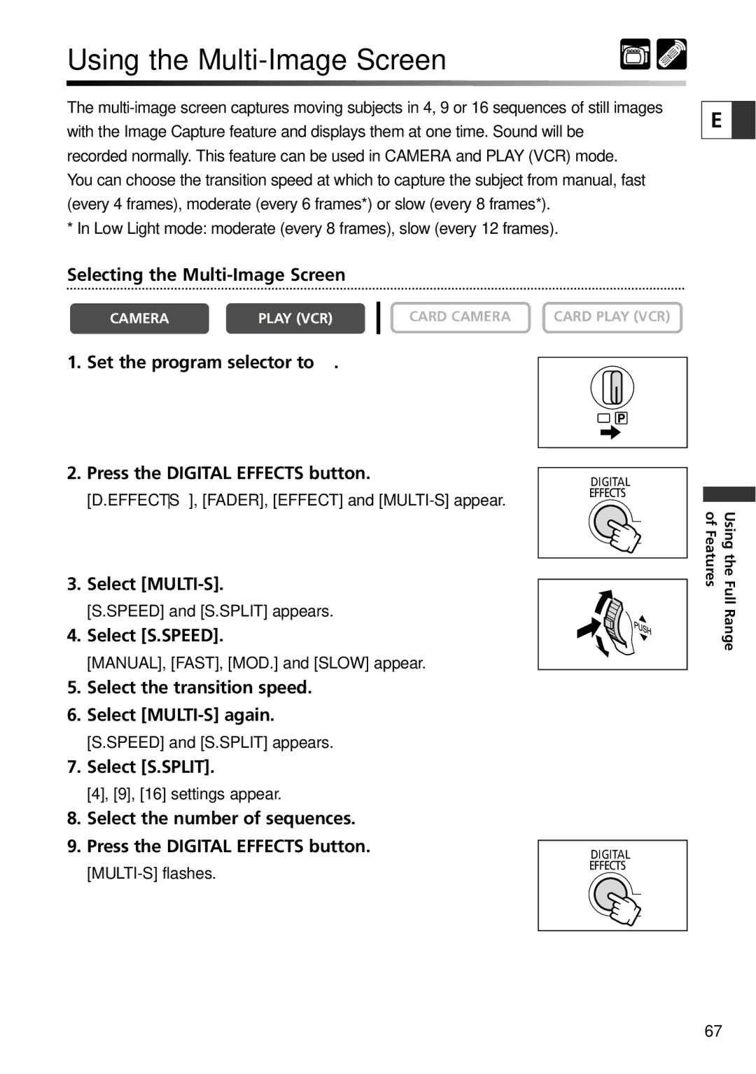 Canon ZR60, ZR65 MC, ZR70 MC instruction manual Using the Multi-Image Screen 