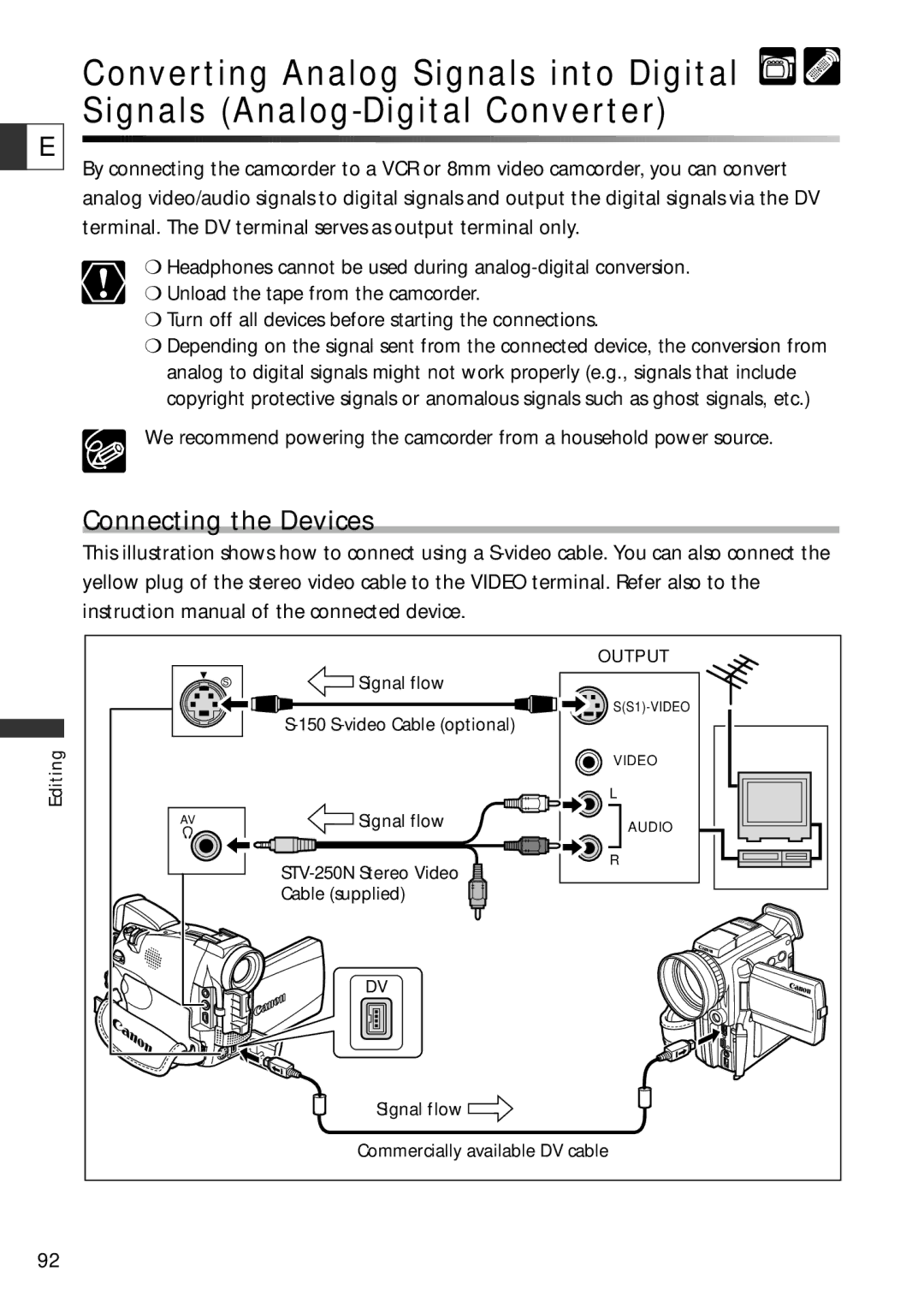 Canon ZR70 MC, ZR65 MC, ZR60 instruction manual Connecting the Devices 