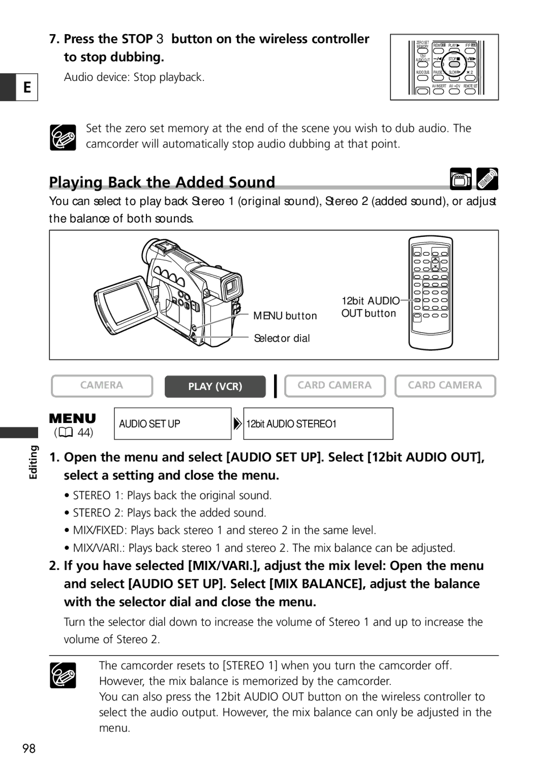 Canon ZR70 MC, ZR65 MC, ZR60 instruction manual Playing Back the Added Sound 