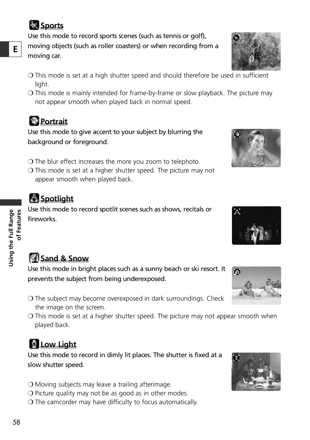 Canon ZR70 MC instruction manual Spotlight 