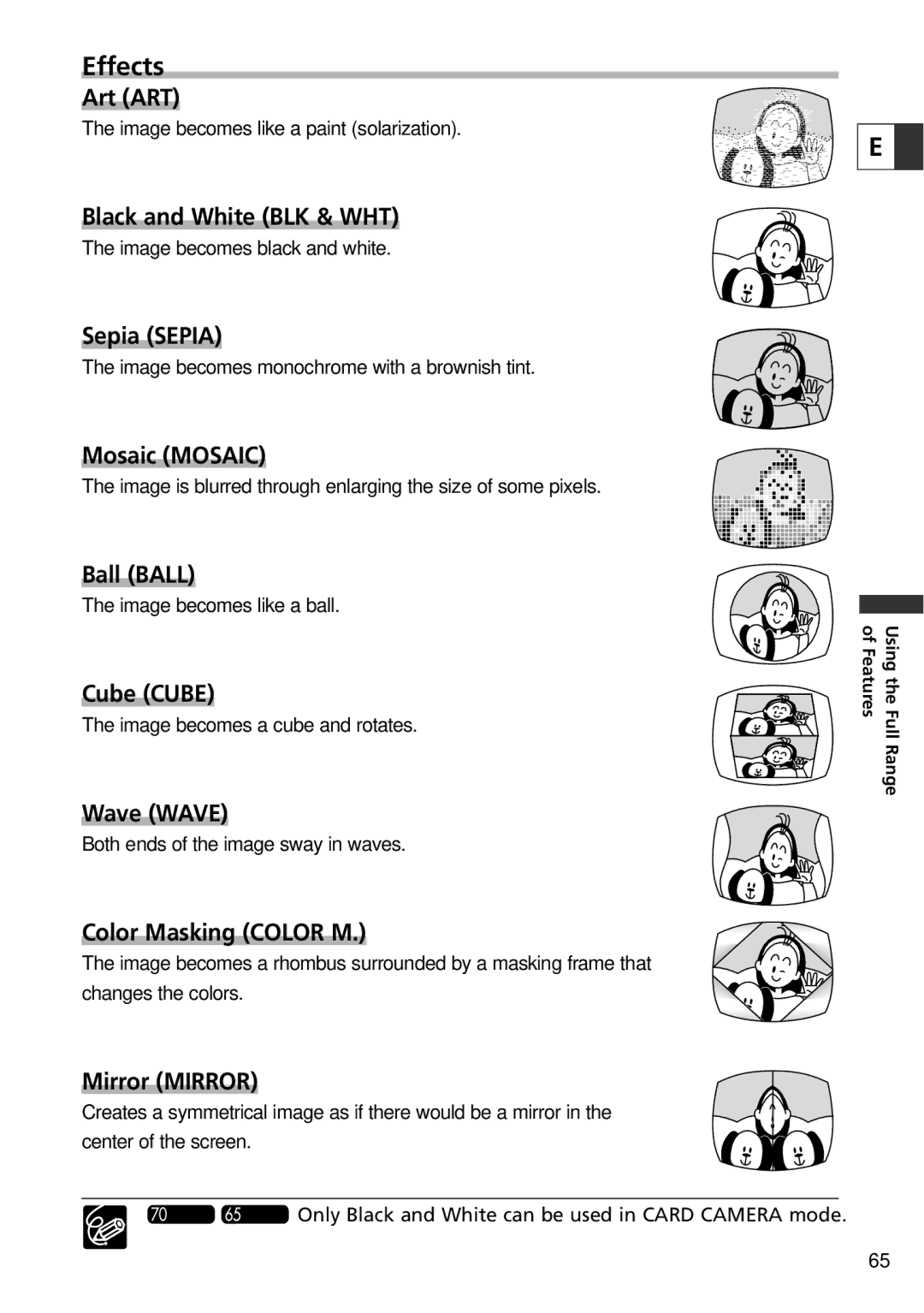 Canon ZR70 MC instruction manual Effects, Mirror Mirror 