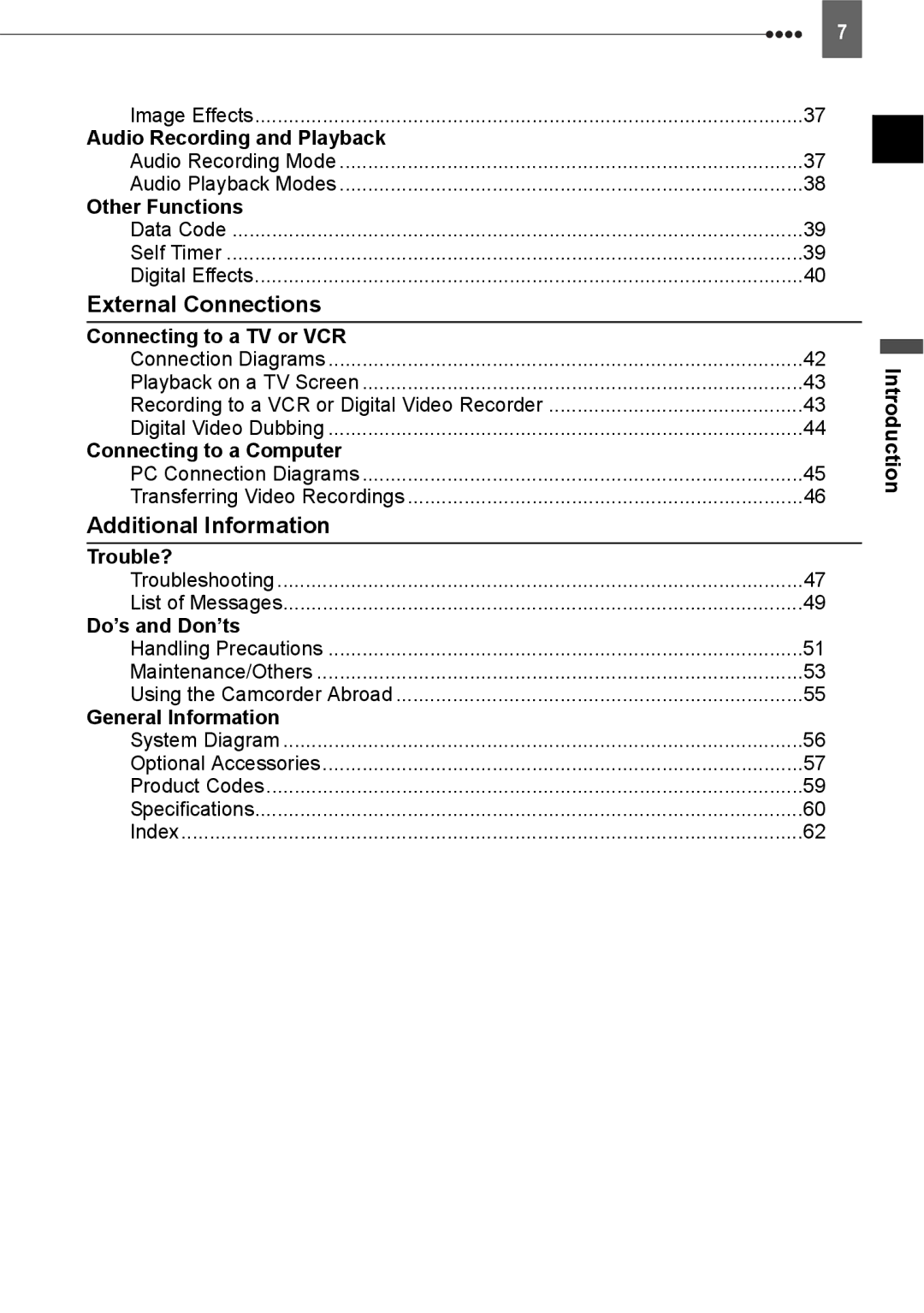 Canon ZR800 instruction manual External Connections, Additional Information 