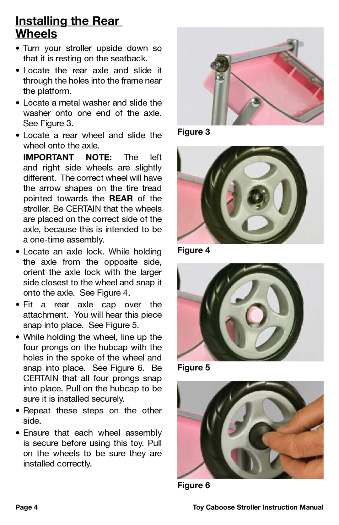 Canton 042, 043 instruction manual Installing the Rear Wheels 