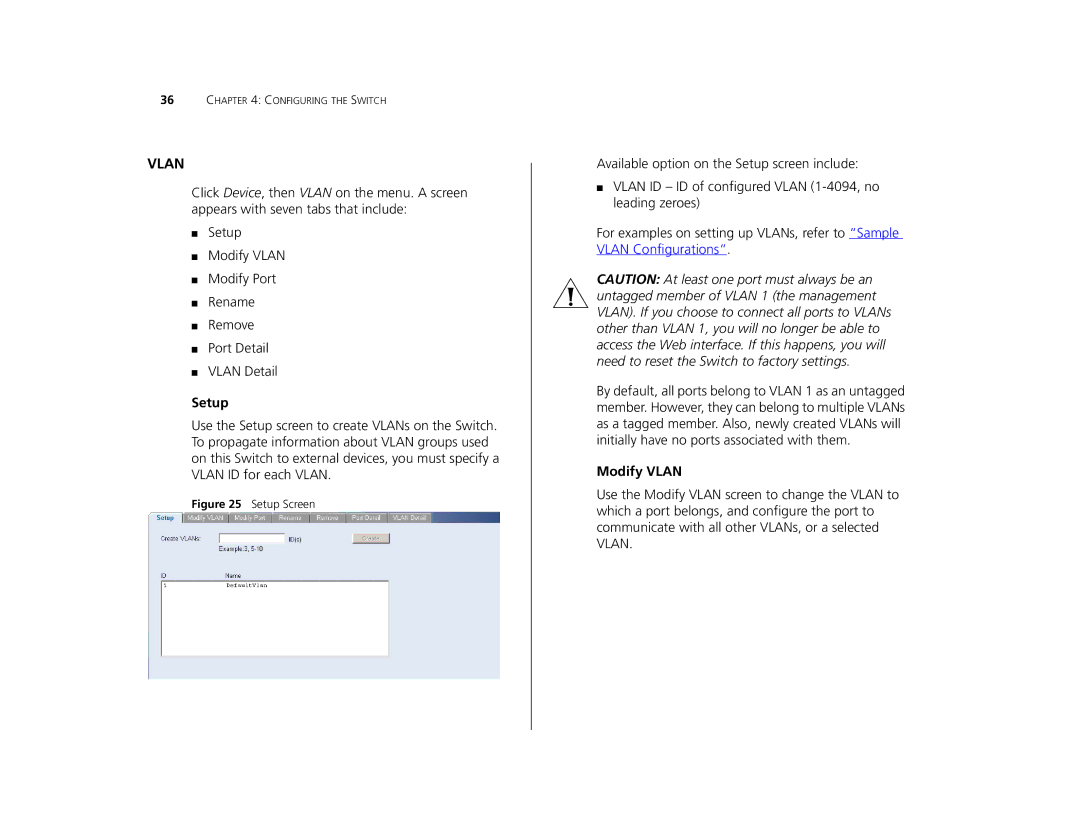 Canton 3C16476CS manual Modify Vlan 