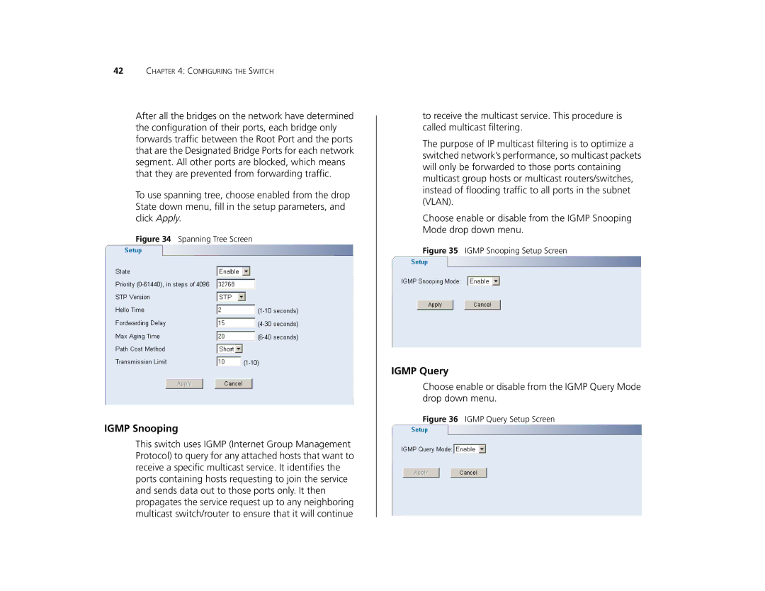 Canton 3C16476CS manual Igmp Snooping, Igmp Query 