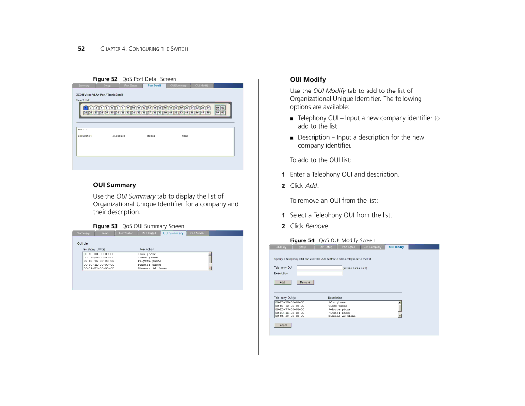 Canton 3C16476CS manual OUI Summary, OUI Modify 