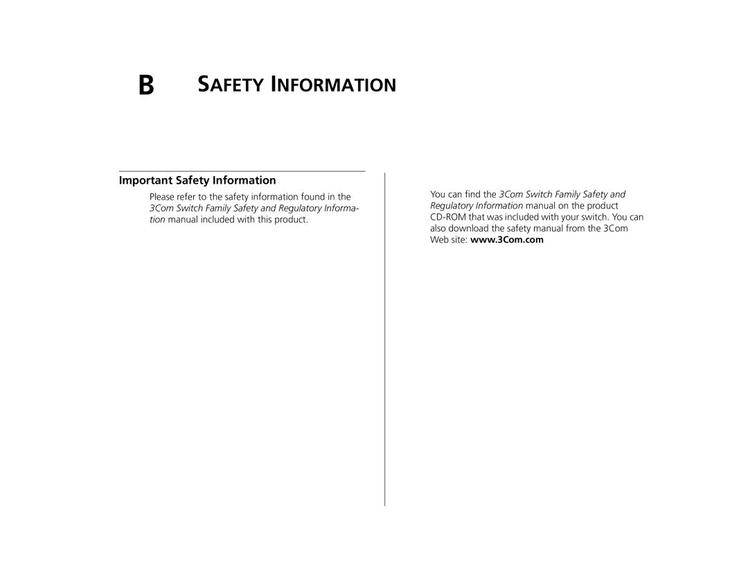 Canton 3C16476CS manual Important Safety Information 