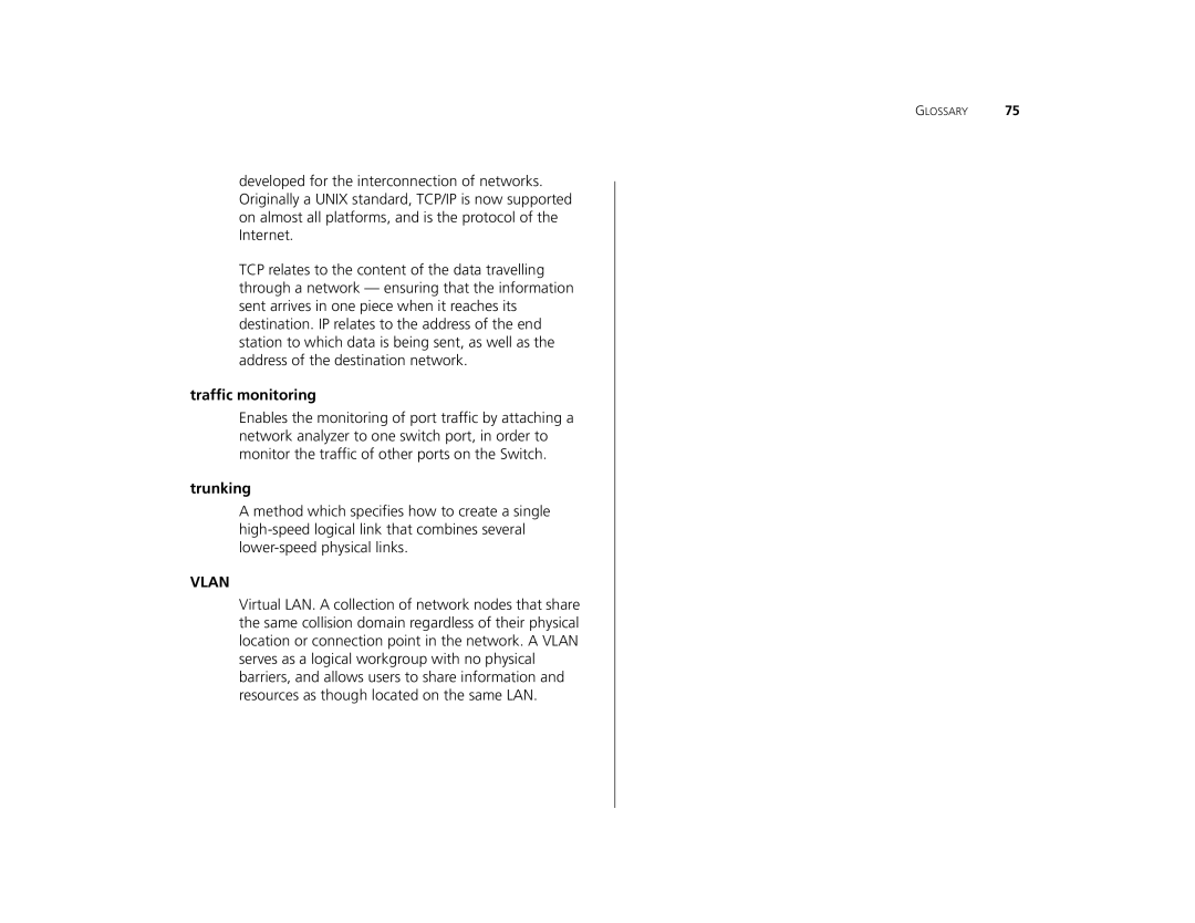 Canton 3C16476CS manual Traffic monitoring, Trunking 