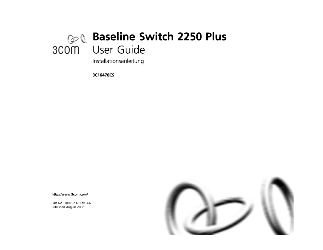 Canton 3C16476CS manual Baseline Switch 2250 Plus, User Guide, Installationsanleitung 