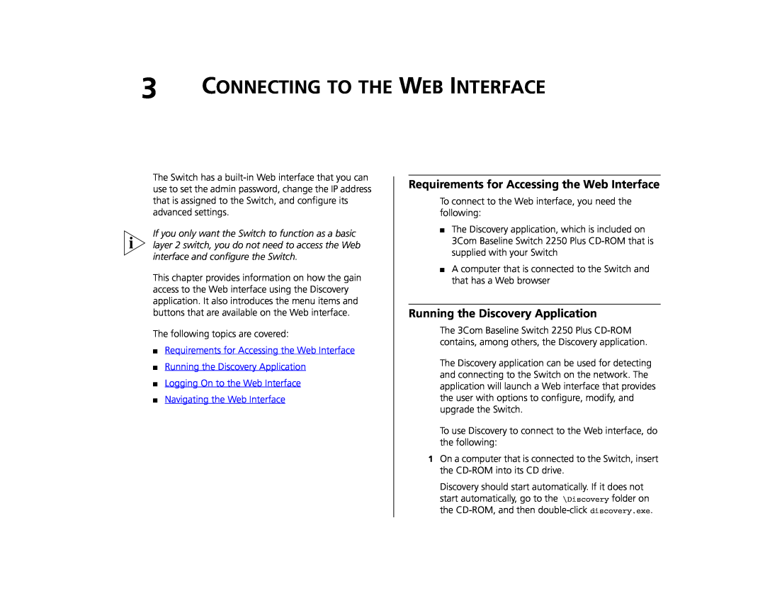 Canton 3C16476CS manual Connecting To The Web Interface, Requirements for Accessing the Web Interface 