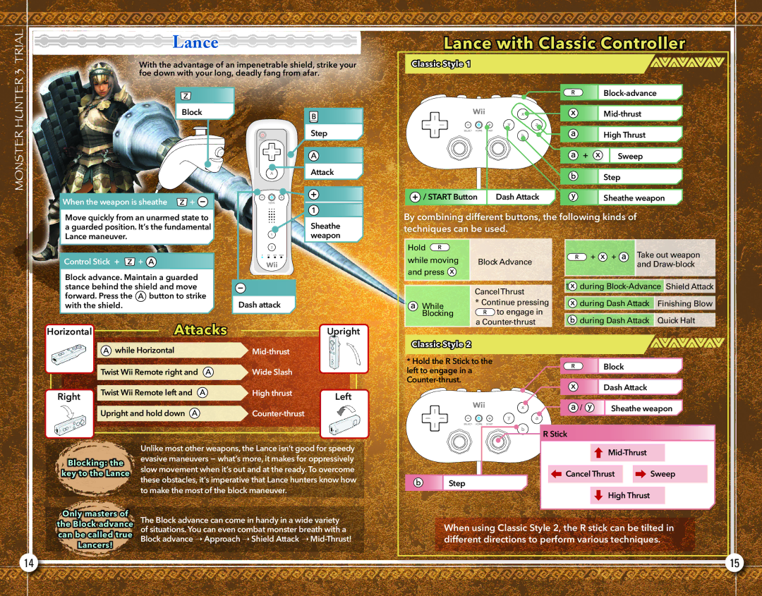 Capcom 13388390014, 13388305100 manual Lance with Classic Controller 