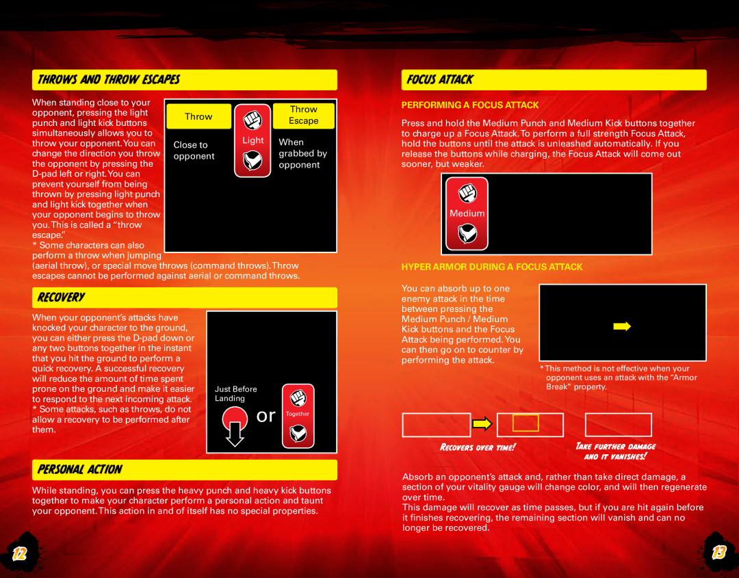 Capcom Capcom CA105_SFIV_XBX_MANC_BC02.indd manual Throws and Throw Escapes, Recovers over time 