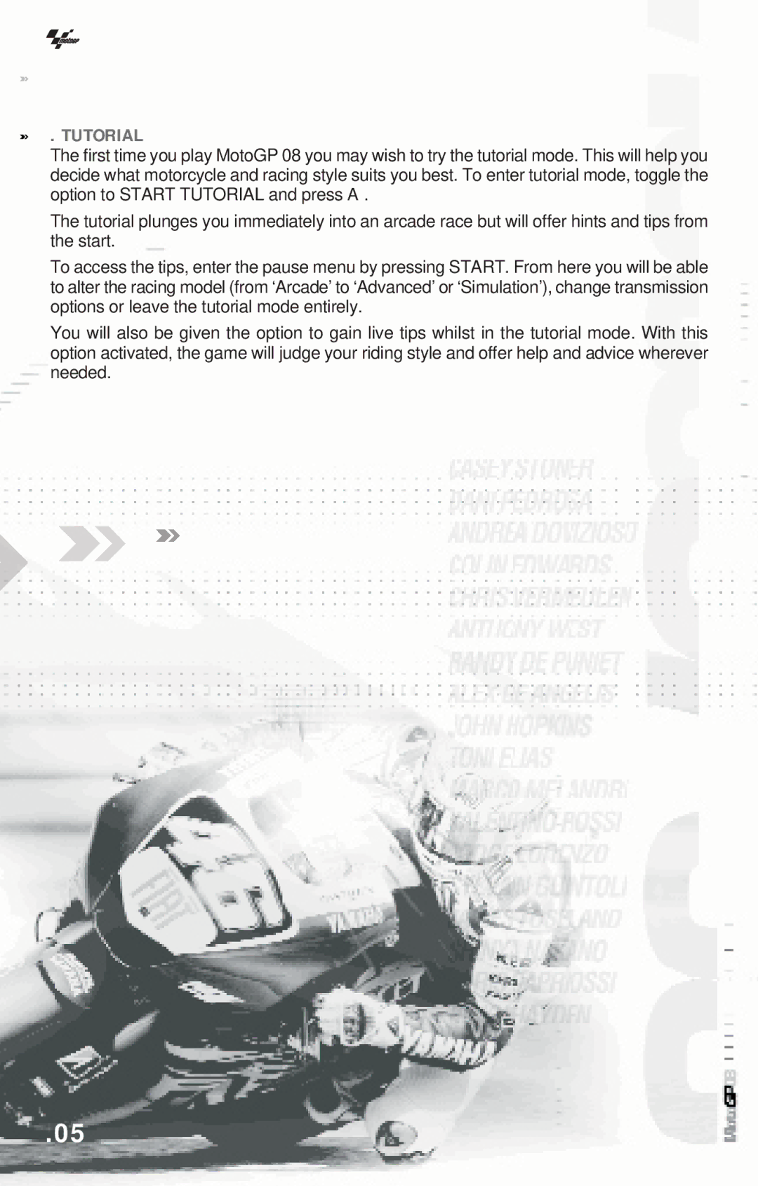 Capcom MotoGP08 manual Tutorial 