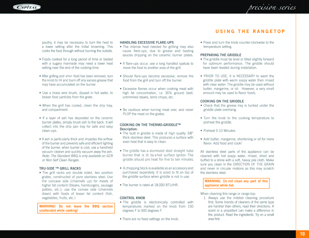 Capital Cooking Range manual 