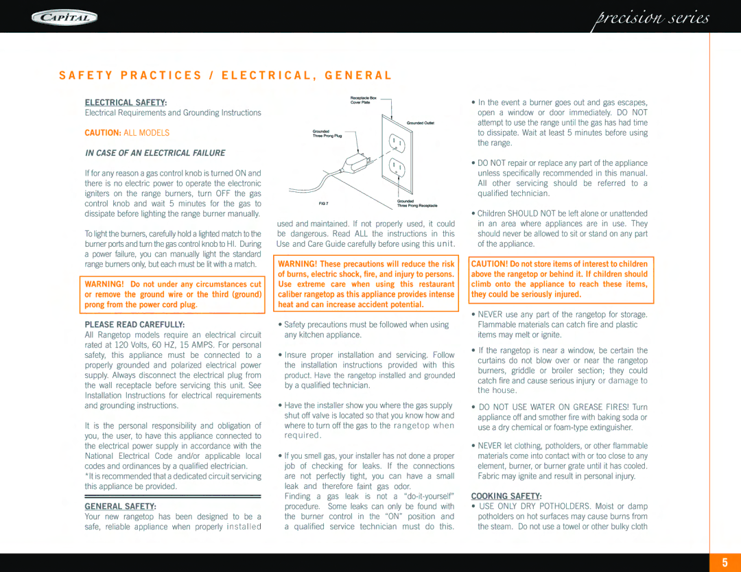 Capital Cooking Range manual 