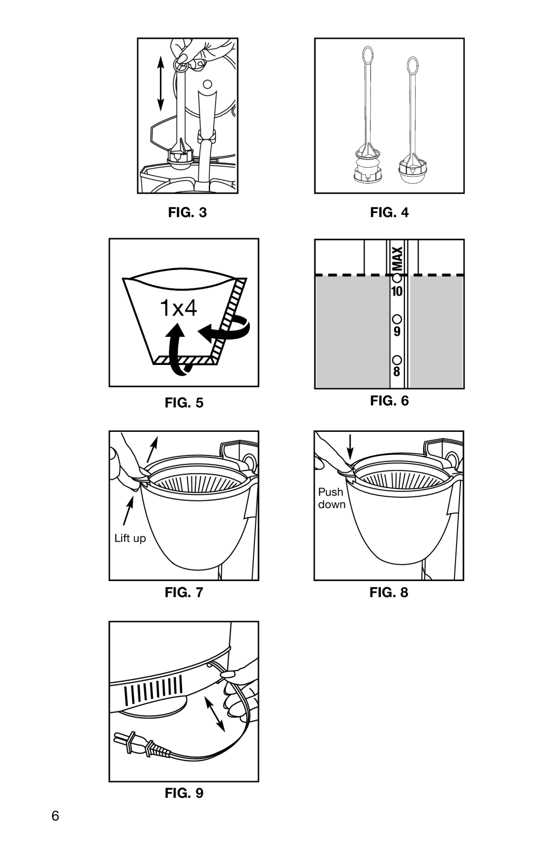 Capresso 484 operating instructions Lift up 