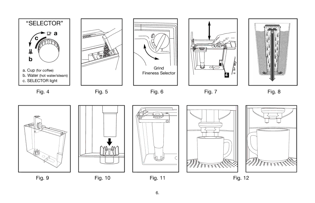 Capresso 69005, C5 operating instructions Selector 