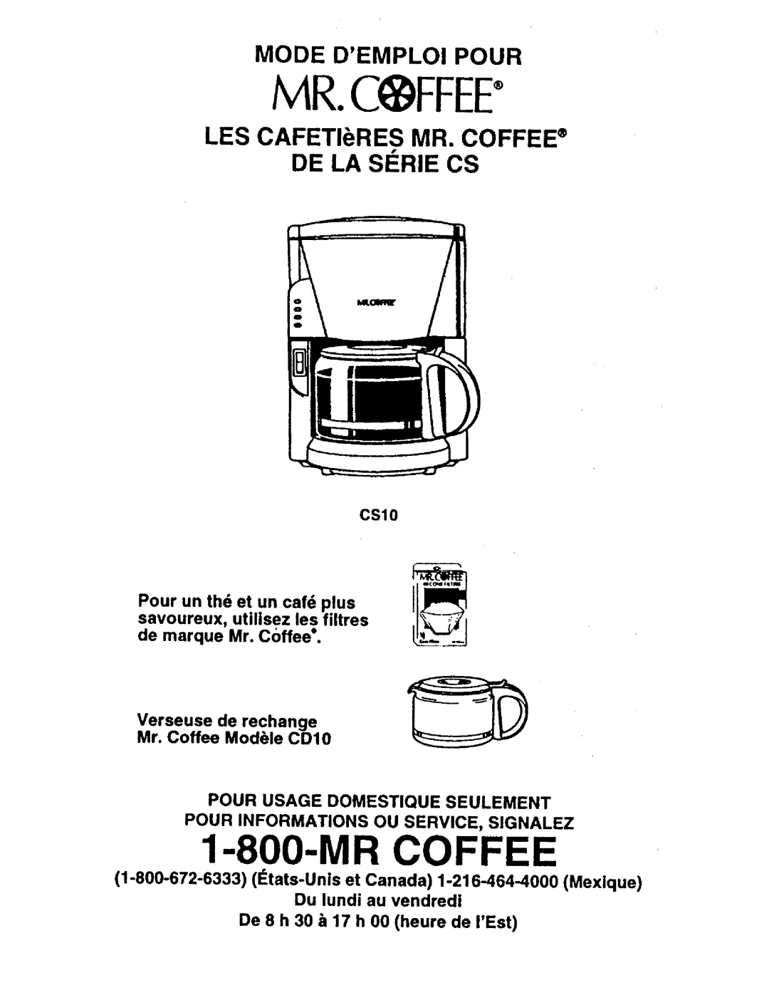 Capresso CS10 manual 