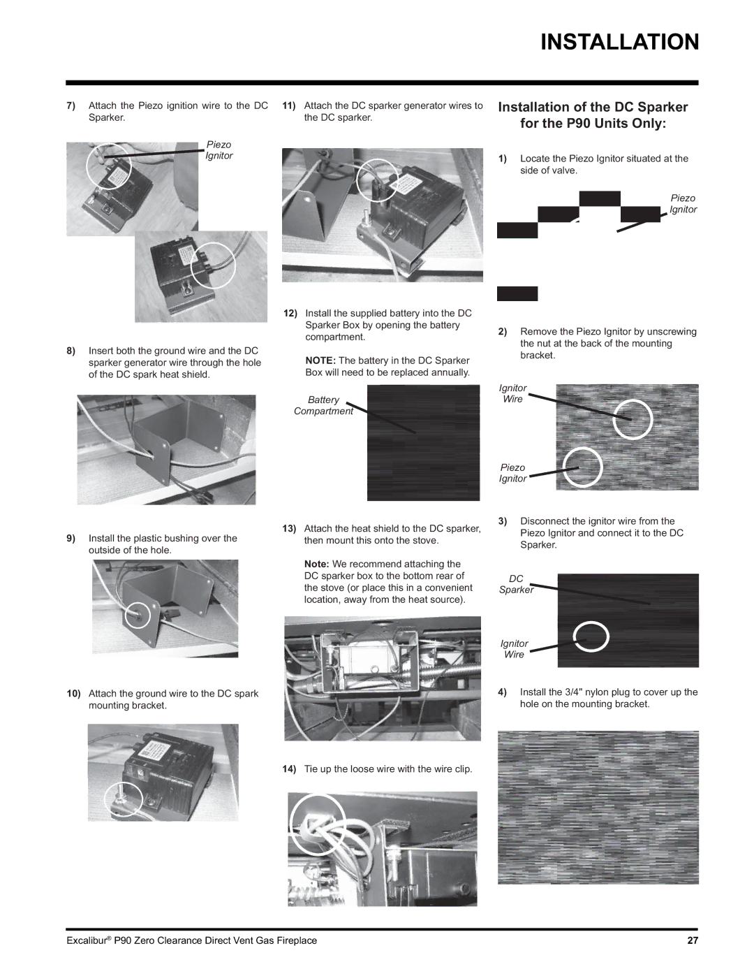 CarAlarms.com P90-NG1 manual Installation of the DC Sparker For the P90 Units Only 