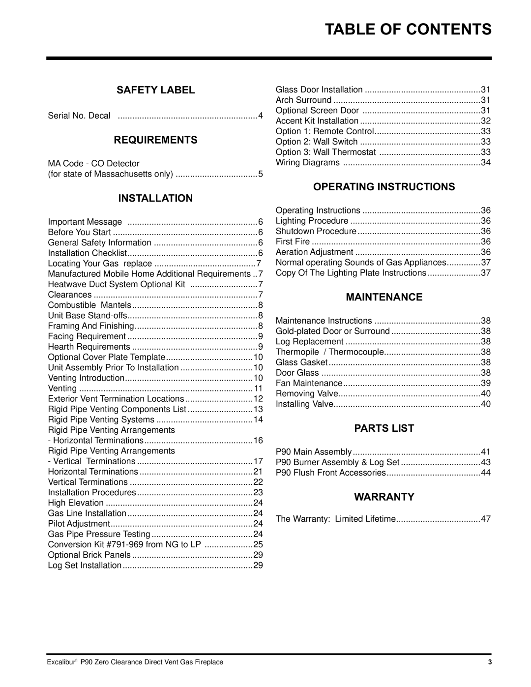 CarAlarms.com P90-NG1 manual Table of Contents 